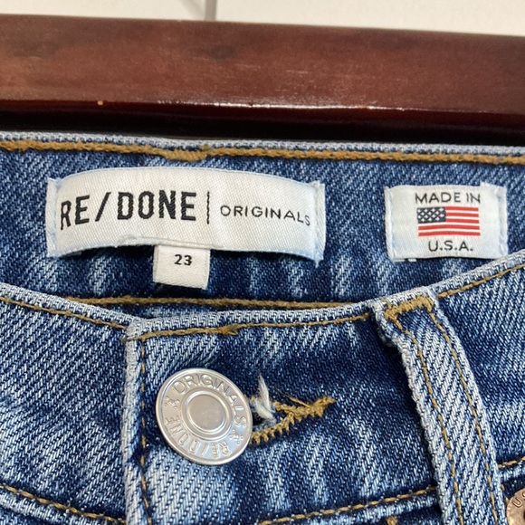 ReDone Jeans Womens 23 Originals High Rise Ankle Crop Stretch Blue Mid 70s - Picture 9 of 12